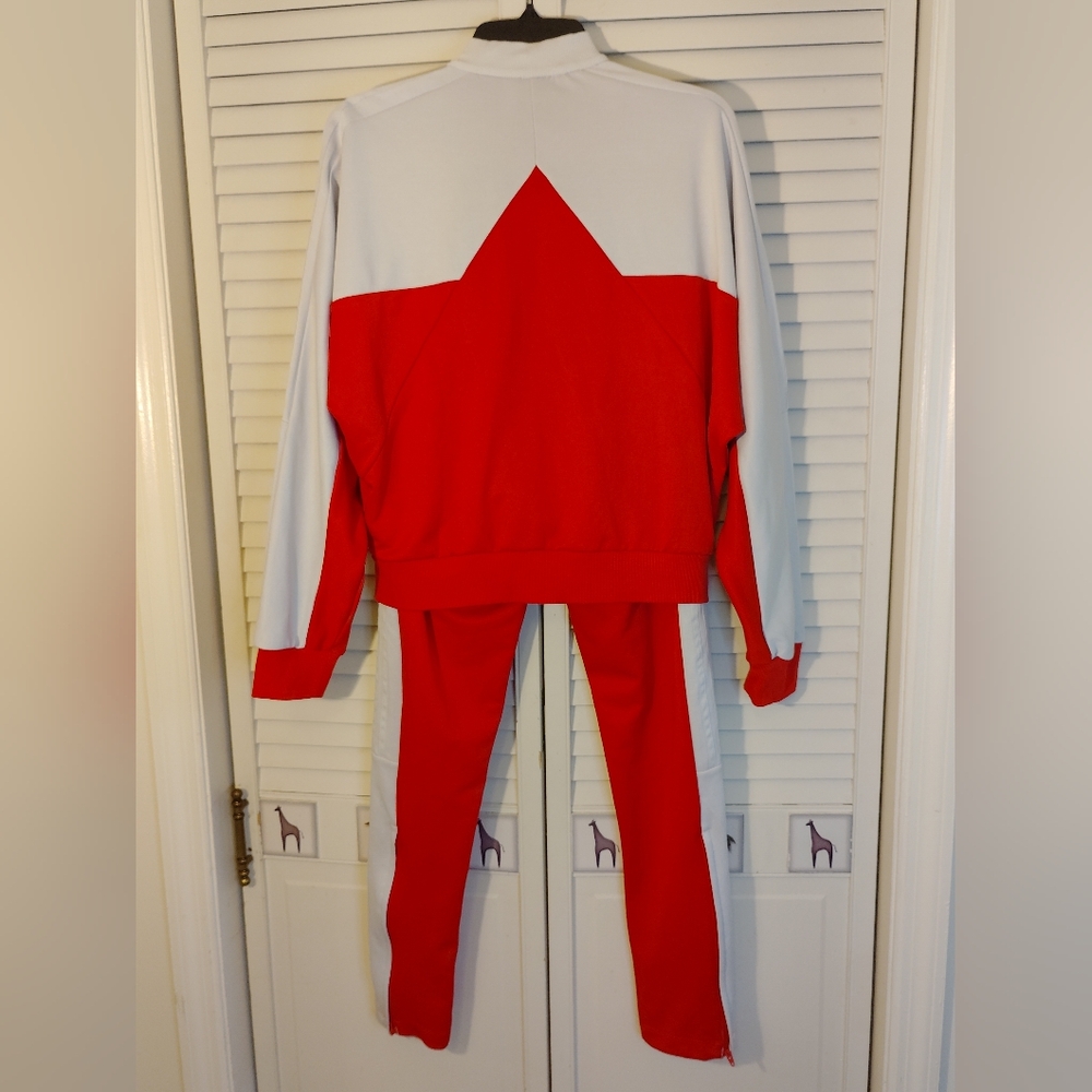Adidas Red / White Joggers Tapered Sweatpants - Picture 5 of 11